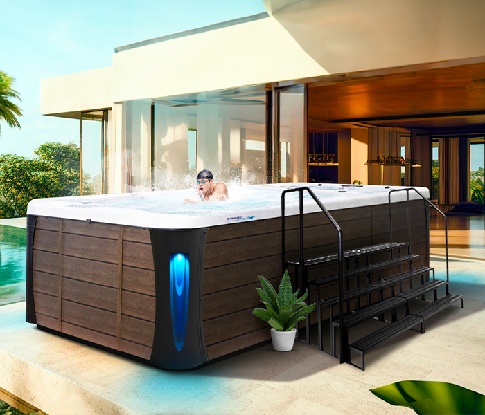Calspas hot tub being used in a family setting - Bowie