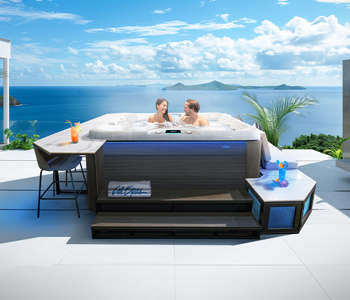 Calspas hot tub being used in a family setting - Bowie